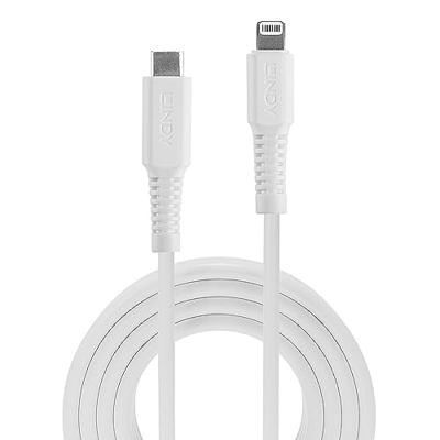 LINDY 31316 USB-kabel USB 2.0 Apple Lightning stekker, USB-C stekker 1.00 m Wit