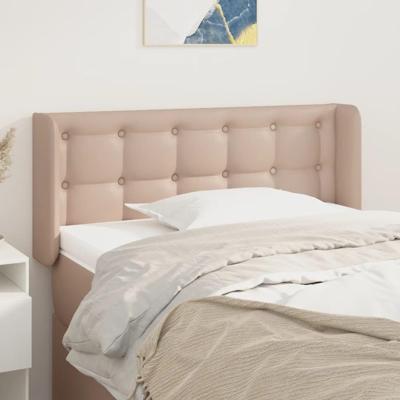 Hoofdbord met randen 93x16x78/88 cm kunstleer cappuccinokleur