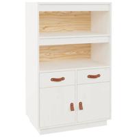 Hoge kast 67x40x108,5 cm massief grenenhout wit - thumbnail