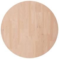 Tafelblad rond 30x2,5 cm onbehandeld massief eikenhout - thumbnail