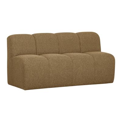 Woood Mojo eetkamerbank 164 cm met rugleuning bouclé Geel/Bruin Melange