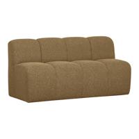 Woood Mojo eetkamerbank 164 cm met rugleuning bouclé Geel/Bruin Melange - thumbnail