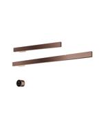 Hotbath &MORE set van 2 rails RAS80 SQUARE 80 en RAS50 SQUARE 50 cm met separate schakelaar en inbouw element Geborsteld Koper PVD (RAS50+RAS80BCP) - thumbnail