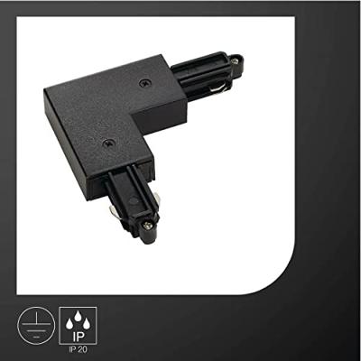 SLV 1-faseL-Connector 2 hoekverbinder aarde binnen zwart - 143060