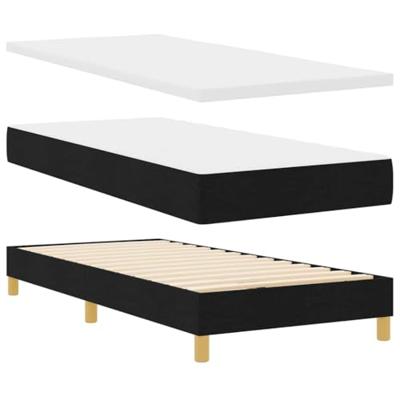 Boxspring bed met hoofdeinde Zwart en Wit 90 x 190 cm Stof