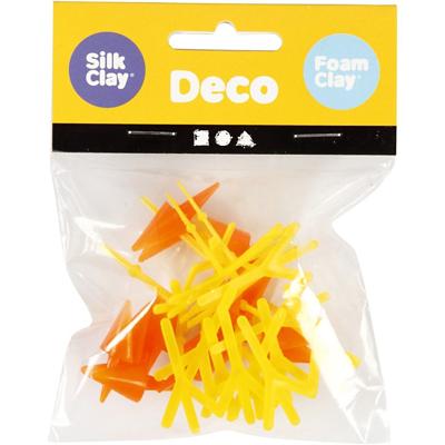 Creativ Company Kippen snavels en voeten, h: 28 mm, l: 30+37 mm, oranje, geel, 8 set/ 1 doos