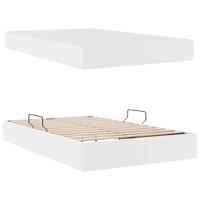 Opbergbed met matras met matras Wit 120 x 190 cm Nep Leer - thumbnail