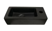 Best Design Fontein Farnetta 37x18x9 cm Kraangat Rechts Mat Zwart - thumbnail