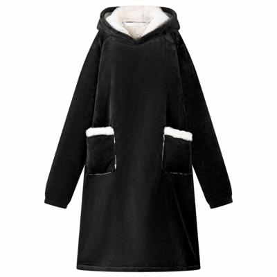 VidaXL Deken hoodie zwart m fleece en flanel VidaXL Deken hoodie zwart m fleece en flanel
