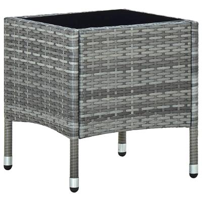 Tuintafel 40x40x45 cm poly rattan grijs