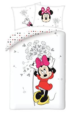 Disney Minnie Mouse Dekbedovertrek Flower - Eenpersoons - 140 x 200 cm - Katoen