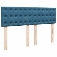 Boxspring met matras fluweel blauw 140x200 cm - thumbnail