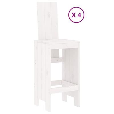 5-delige Barset massief grenenhout wit - thumbnail