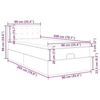 Ottomaanse bed met matras 90x200cm kunstleer grijs - thumbnail