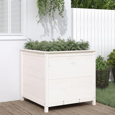 VidaXL Plantenbak 82,5x82,5x78 cm massief grenenhout wit VidaXL Plantenbak 82,5x82,5x78 cm massief grenenhout wit