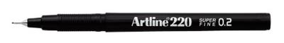 Fineliner Artline 220 rond super fijn zwart | 12 stuks