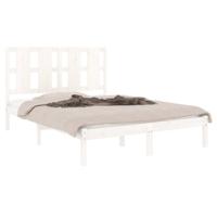 Bedframe zonder matras massief grenenhout wit 140x200 cm - thumbnail