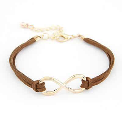 Leren Infinity BFF armband - Bruin