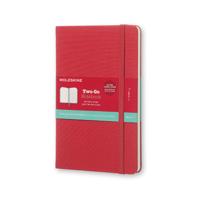 Moleskine Two-Go Notebook Medium Gelinieerd-Blanco Raspberry Rood - Overig (8055002851671) - thumbnail