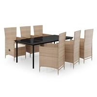 7-delige Tuinset met kussens beige - thumbnail