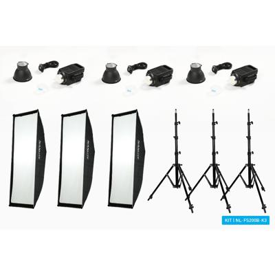 Nanlite FS200 Bi-color LED triple kit (w/ light stand and softbox)