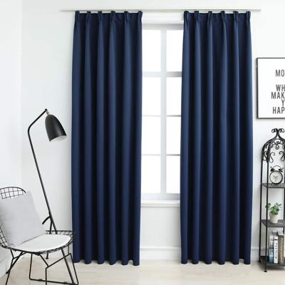 VidaXL Gordijnen verduisterend met haken 2 st 140x225 cm blauw