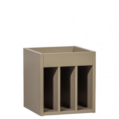 WOOOD Platenkast 'Turner' 44 x 44cm, kleur Mud WOOOD Platenkast 'Turner' 44 x 44cm, kleur Mud