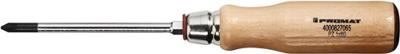 Promat/Tecwerk Schroevendraaier | maat PZD 1 klinglengte 80 mm | houten greep | ronde kling met 6-Kant aanzet - 4000827065