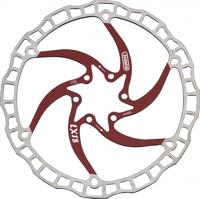 Elvedes one piece rotor 180mm 112g 6 gaats+bout rood 2015199 - thumbnail