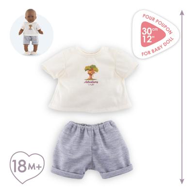 Corolle t-shirt met korte broek kleine ontdekker - 30cm