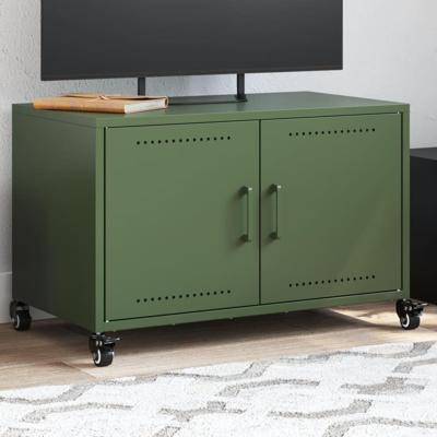 Tv-meubel 68x39x43,5 cm staal olijfgroen
