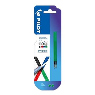 Pilot vullingen voor Frixion Ball 4-kleurenroller, fijn, groen, pak van 2 stuks