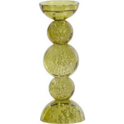 Kandelaar Itinga Glas Bubbel Olijfgroen 26,5 Cm