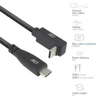 ACT USB 3.0 10Gbps 60W USB Type-C - USB Type-C (haaks verticaal) 2m - thumbnail