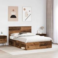 Bedframe met hoofdeinde Oudhout 140 x 190 cm Massief grenenhout - thumbnail