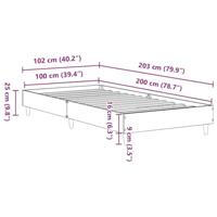 Bedframe zonder matras 100x200 cm spaanplaat artisanaal eiken - thumbnail