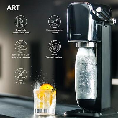 Sodastream ART Starterpack incl. 1l.Fles + Quick Connect Cilinder Waterkan Zwart - thumbnail