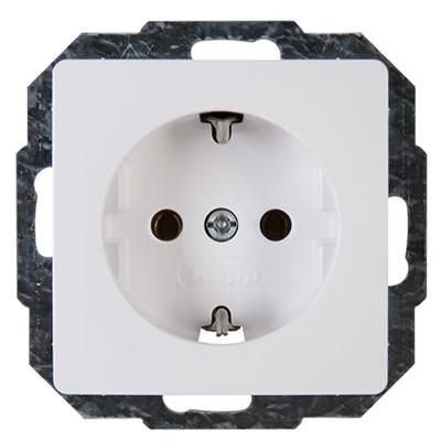 Kopp HK05 enkel stopcontact met randaarde wit glanzend