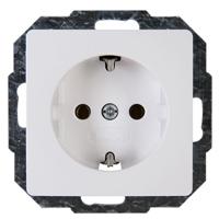 Kopp HK05 enkel stopcontact met randaarde wit glanzend - thumbnail