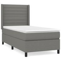 Boxspring met matras stof donkergrijs 80x200 cm - thumbnail
