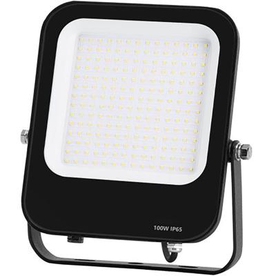 LED Bouwlamp 100W - Waterdicht IP65 - Koud Wit 6500K - Aluminium Zwart