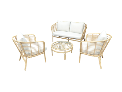 Kuching loungeset light bamboo incl. royal sand kussens Eurofleur Aanbieding - Eurofleur aanbieding