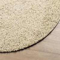 VidaXL Vloerkleed pamplona shaggy hoogpolig modern ø 200 cm goudkleur - thumbnail