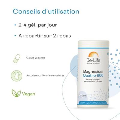 Be Life Magnesium Quatro 900 180 Capsules