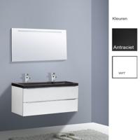 Badkamermeubelset Sanilux Senza Stone 120x47x50 cm 2 Kraangaten Hoogglans Wit - thumbnail