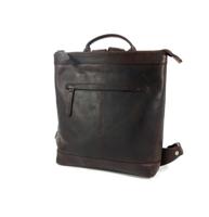 Dames rugzak schoudertas KOLKATA waxed pull up Bruin - thumbnail