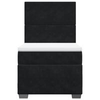 Boxspring met matras fluweel zwart 80x200 cm - thumbnail