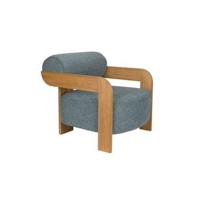 Zuiver Fauteuil 'Oolong' Bouclé en eikenhout, kleur Ocean Blue Zuiver Fauteuil 'Oolong' Bouclé en eikenhout, kleur Ocean Blue