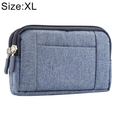 Sport denim Universele telefoon tas taille tas voor 6.4 ~ 6.5 inch smartphones grootte: XL (blauw)