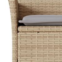 Tuinstoelen 2 st met kussens poly rattan beige - thumbnail